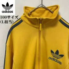 【希少】adidas トラックジャケット イエロー L相当　古着のサムネイル