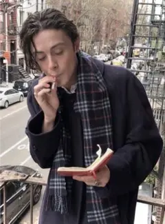 バーバリー マフラー イングランド製 ノバチェック ブラック 90年代 美品