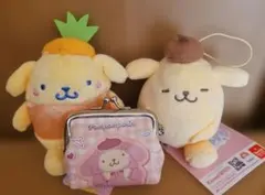 サンリオ　 ポムポムプリン　マスコット&小銭入れがま口