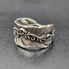 唐草 フェザー リング シルバー S925 刻印 羽根 アラベスク 唐草模様のサムネイル