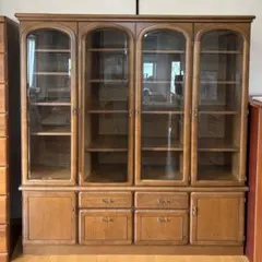 【美品】＊コメント＊ カリモク 木製 ガラスキャビネット 本棚 収納棚のサムネイル