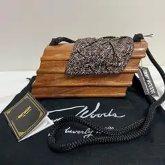 ティミーウッズ　TIMMY WOODS 2wayショルダーバッグ シルバー 1312 TIMMY WOODS ティミーウッズ ネコ cat 猫 木製 ポシェット ハンド
