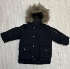 黒 ファー付きダウン80cm