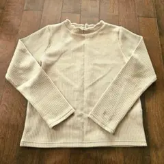 美品★フリルネック ニットトップス　ベージュ　Мサイズ　マジェスティックレゴン