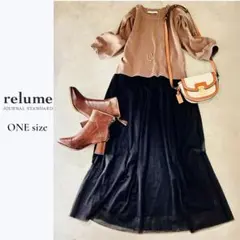 relume ワンピース◆チュールスカート×ニットトップス ロング丈 F
