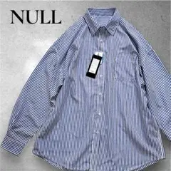 NULL ヌル　ストライプシャツ　ブルー　ホワイト　速乾　冷感　長袖