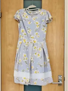 【新品】トッコクローゼット フレンチスリーブワンピース 水色 花柄 M