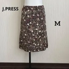 ジェイプレス J.PRESS オンワード　春夏フレアスカート　ひざ丈　M 総柄のサムネイル