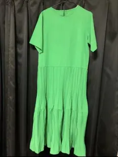 KHARIS ANGEL グリーン プリーツ ワンピース