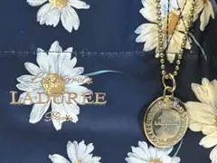 LADURÉE 花柄 サブバッグ ネイビー