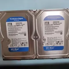 【新古品使用時間10時間以内】HDD 2TB 3.5インチ✕２個