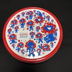 【美品！未使用】　万博　ミャクミャク　クッキー缶　ラウンド　可愛い！（缶のみ）