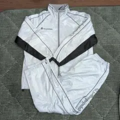 Champion ナイロンジャケット中綿 上下セット ホワイト/ブラック