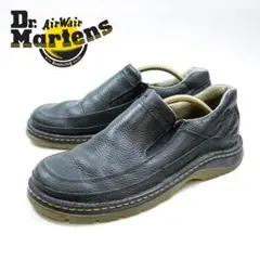 UK9 Dr. Martens ブラックレザー スリッポン P4663