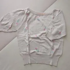 F.i.n.t チューリップ刺繍 半袖ニットのサムネイル