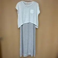 【最終価格】【HusHusH】ワンピース&透かし編みトップス　重ね着　Lサイズ