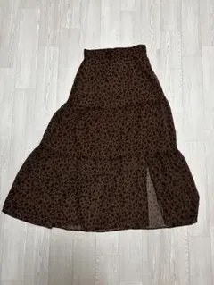 sly 裏地アリ・レオパード柄ロングスカート　秋服