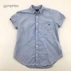 ジムフレックス 半袖シャツ ブラウス ボタンダウン スリム 細見え かわいい