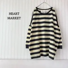 オーバーサイズ ニット ビッグシルエット ボーダー ドロショル ゆるだぼ