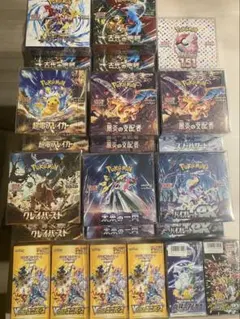 ぼ*❌様 ポケモンシュリンク付き未開封BOXまとめ売り23点引退品