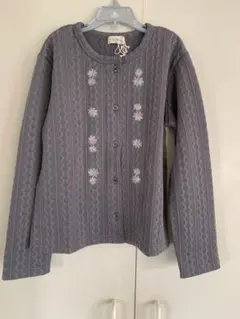 【新品・タグ付き】トロワラパン　ケーブルジャガードカーディガン　140