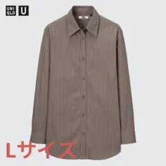 ユニクロ　オーバーサイズシャツ　35ブラウン