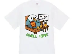 ハイクオリティー Tシャツ インコ　リラックス　ユーモア 前