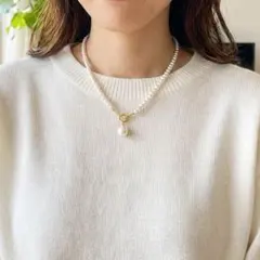パール ネックレス ノットデザイン 上品 新品 セレモニー ゴールド 卒業式