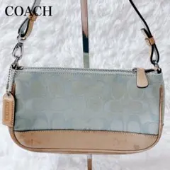 COACH コーチ シグネチャー アクセサリーポーチ 水色　希少カラー　y2k