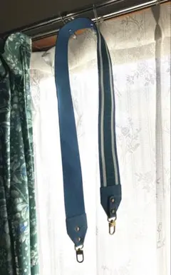 GUESS ゲス　ショルダー　バッグ用ストラップ　極太　約5.5cm 青×緑