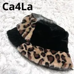 極美品✨Ca4La カシラ ファーバケットハット レオパード切替 バケハ 日本製