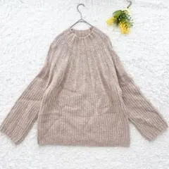 メデューム　オーバーサイズニット　長袖　M くすみピンク　大人可愛い　フェミニン