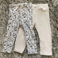⭐︎花柄ベビーレギンス &ベージュレギンスのセット