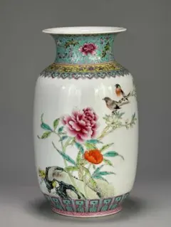 中国 景徳鎮製款 青花 花卉文 玉壷春瓶 V A157A - メルカリ