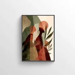 エスニックな人物＆ボタニカルアートパネル