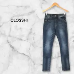CLOSSH スキニーデニム ダークブルー ウエスト61 ヒップ89のサムネイル