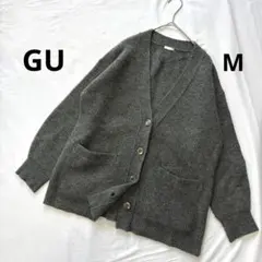 GU パフィータッチ オーバーサイズカーディガン Mサイズ　グレー