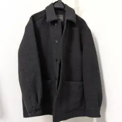 ナノユニバース　極美品　テックメルトンワイドシャツジャケット　ダークグレー　S