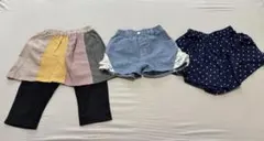 110サイズ ボトムスセット 半ズボン　デニムブルー　ネイビー　西松屋