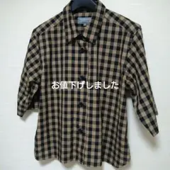 マーガレット ハウエル コットンリネン　チェック　シャツ