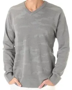 アズールバイマウジー　ニット　セーター　シャドーカモニットVネック長袖PO