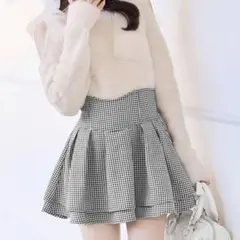 ミシェルマカロン 美脚になれるスカート 千鳥柄(インナーパンツ付き)