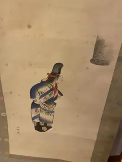 磯田湖龍斎 美人画 極彩色 肉筆 絹本 掛軸 江戸時代中期 浮世絵師 錦絵