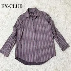 EX-CLUB ストライプ 長袖シャツ 大きいサイズ　カジュアル　マルチカラー