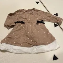 アプレレクール　ブラウン ハート柄 ワンピース