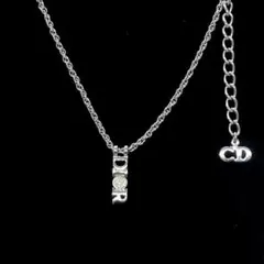 美品✨Dior クリスチャン ディオール ネックレス ロゴ シルバー