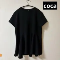 coca＊ペプラムトップス＊黒＊ブラック＊ワンサイズ＊半袖