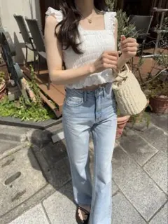 GRL⭐︎カップ付きシャーリングフリルタンクトップ[dk1118]