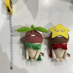 なめこ栽培キットぬいぐるみストラップ2個セット　双葉なめこ　星なめこ　マント付き