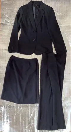 ストライプ黒リクルートスーツ3点セット